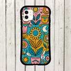 受注生産 iPhoneケース カラフル花のサイケ民芸柄｜花モチーフ PSYF052C