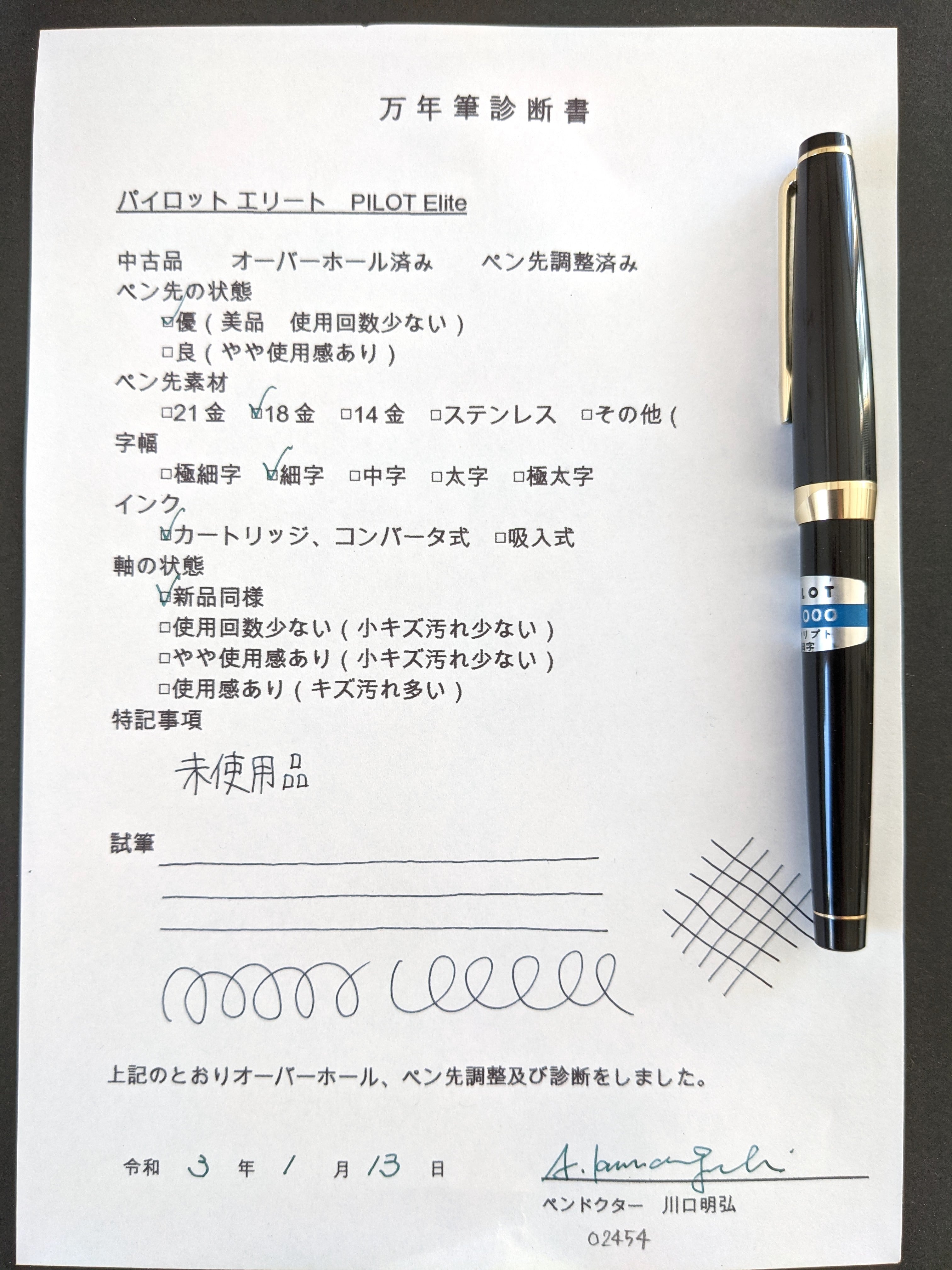 70s パイロット エリート スクリプト PILOT Elite （硬・細字） 18K