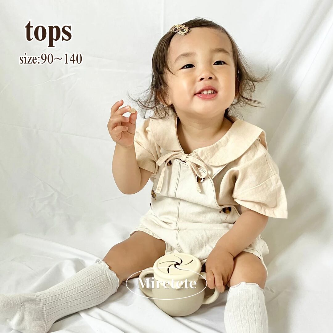 【取寄】これ1枚あると着回しに助かるシンプルかわいいリネンセーラートップス