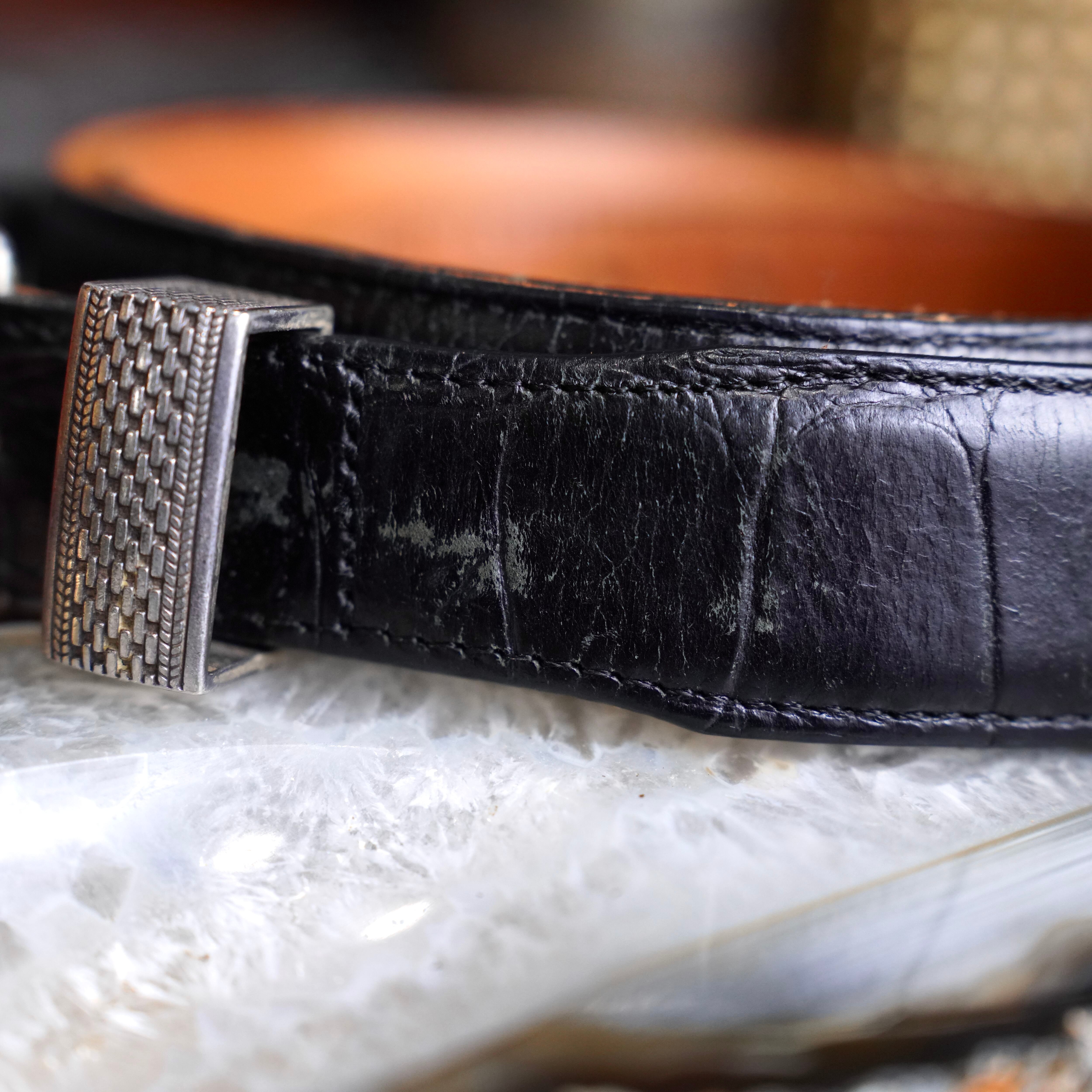 USA VINTAGE ONYX BY BRIGHTON BUCKLE DESIGN LEATHER BELT/アメリカ