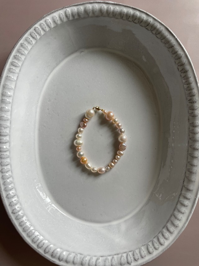 naturalmixcolorバロックpearlブレスレット