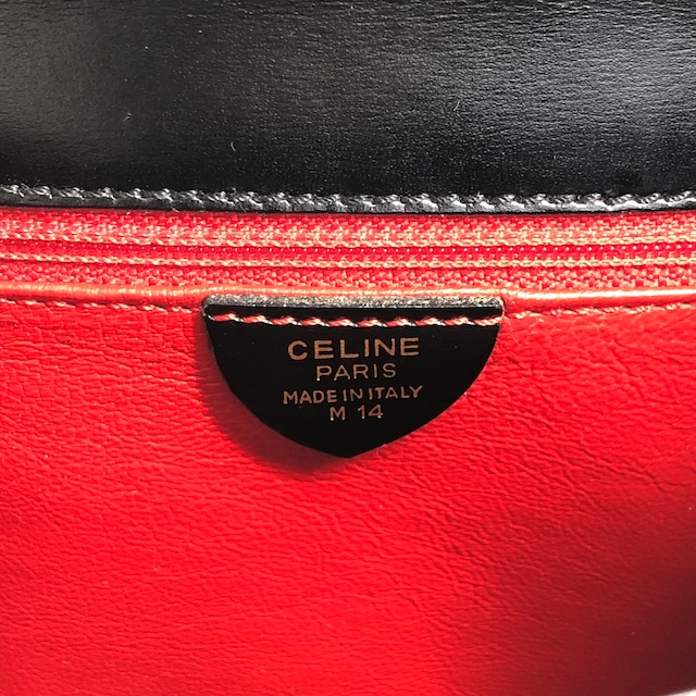CELINE セリーヌ ショルダーバッグ ブラック ガンチーニ レザー 2way vintage ヴィンテージ オールド fewxy6