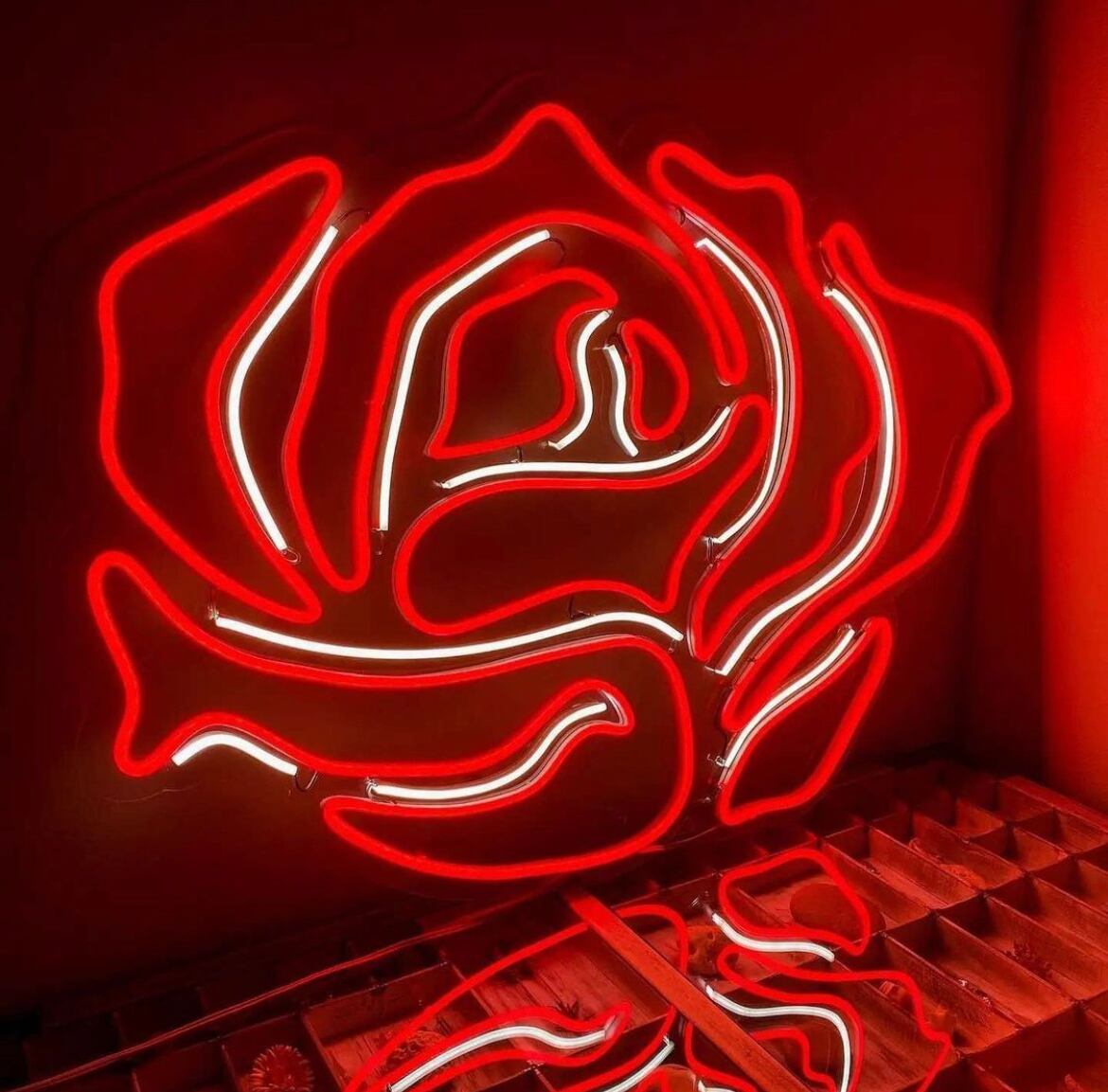 ネオン管　薔薇 DENKO HOME（電光ホーム） LED ネオンサイン バラ USB ネオンライト