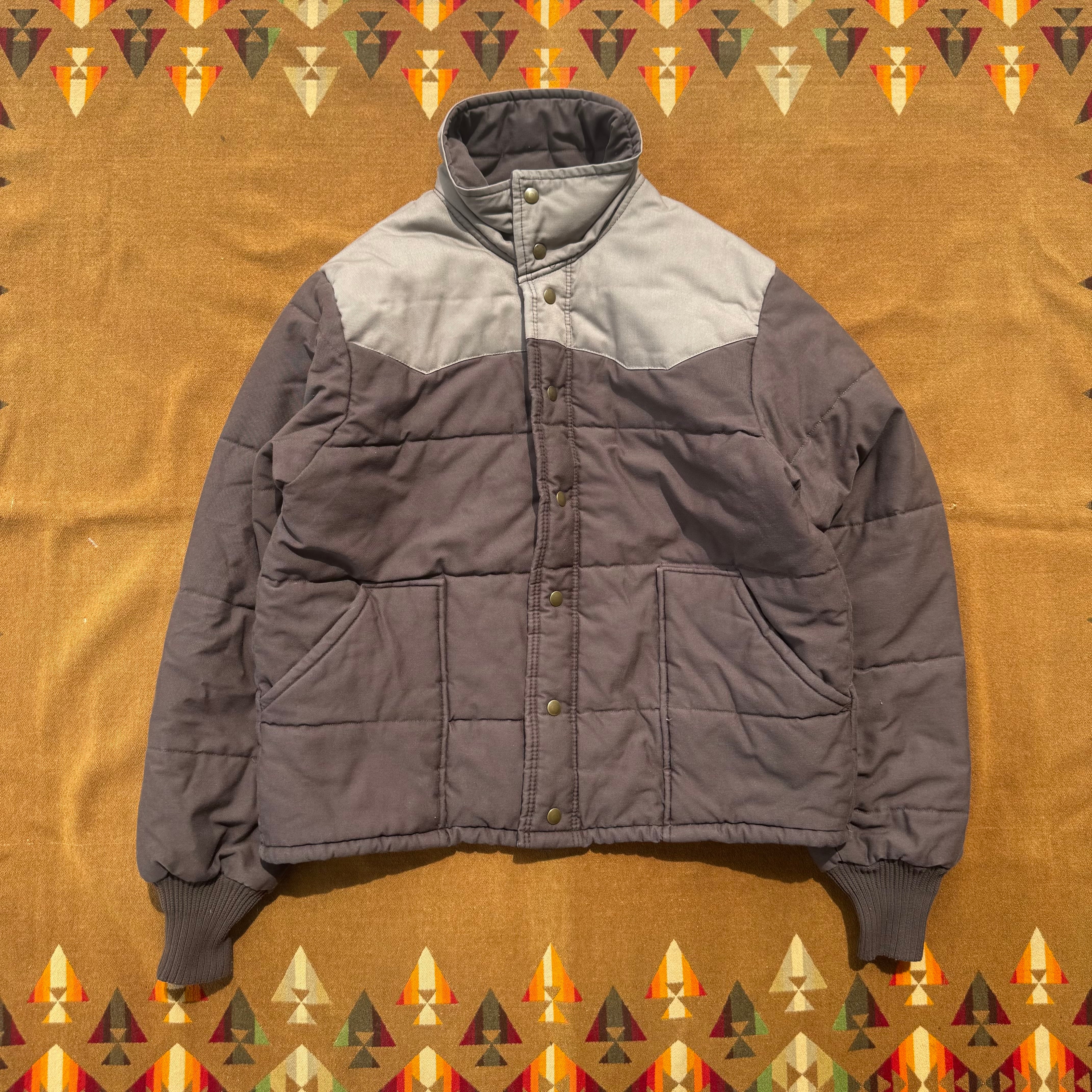 980's Unitog Work Western Puffer Jacket/ Brown/L