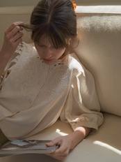 Marie Embroidery Puff Sleeve Blouse F0716