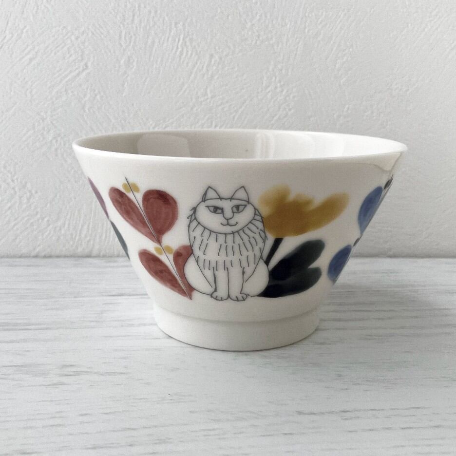 新品　リサラーソン　茶碗　フラワー　猫　ねこ　ネコ　キャット リサラーソン 茶碗 12cmサイズ フラワー 日本製 | 京都のかわいい雑貨