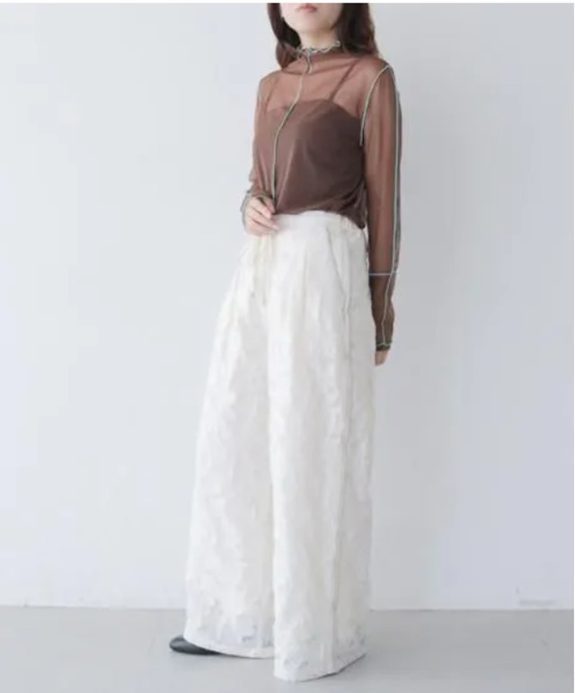 293-35207     シアー　ジャカードパンツ　／2色