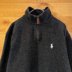 【POLO RALPH LAUREN】ハーフジップ スウェット ワンポイント 刺繍ロゴ 古着