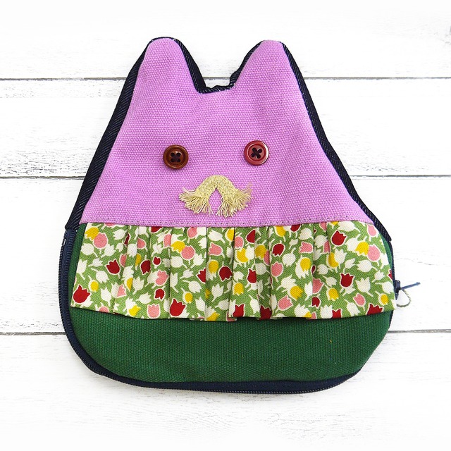 【リコリス】ねこさんポーチ（海）/ポーチ