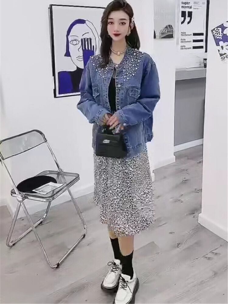 ジャケット スプリングスタイルルーズカジュアルトップス 大きめサイズ 春物 ミックスインファッション60456141025