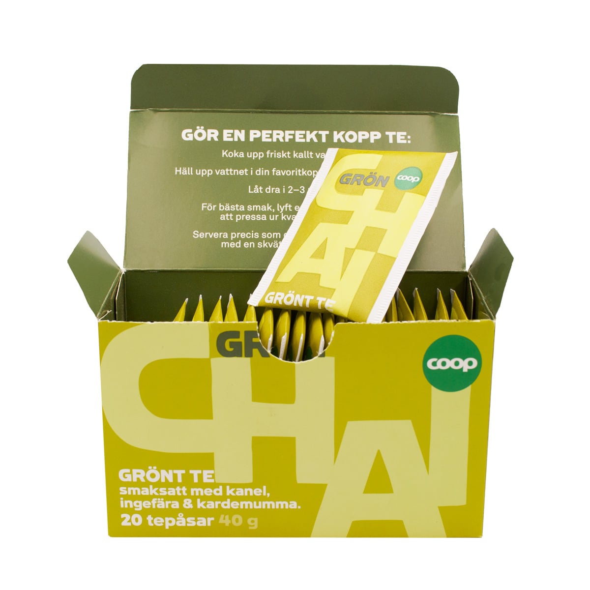 GRÖN CHAI（グリーンチャイ）20 package × 2g COOP SVERIGE