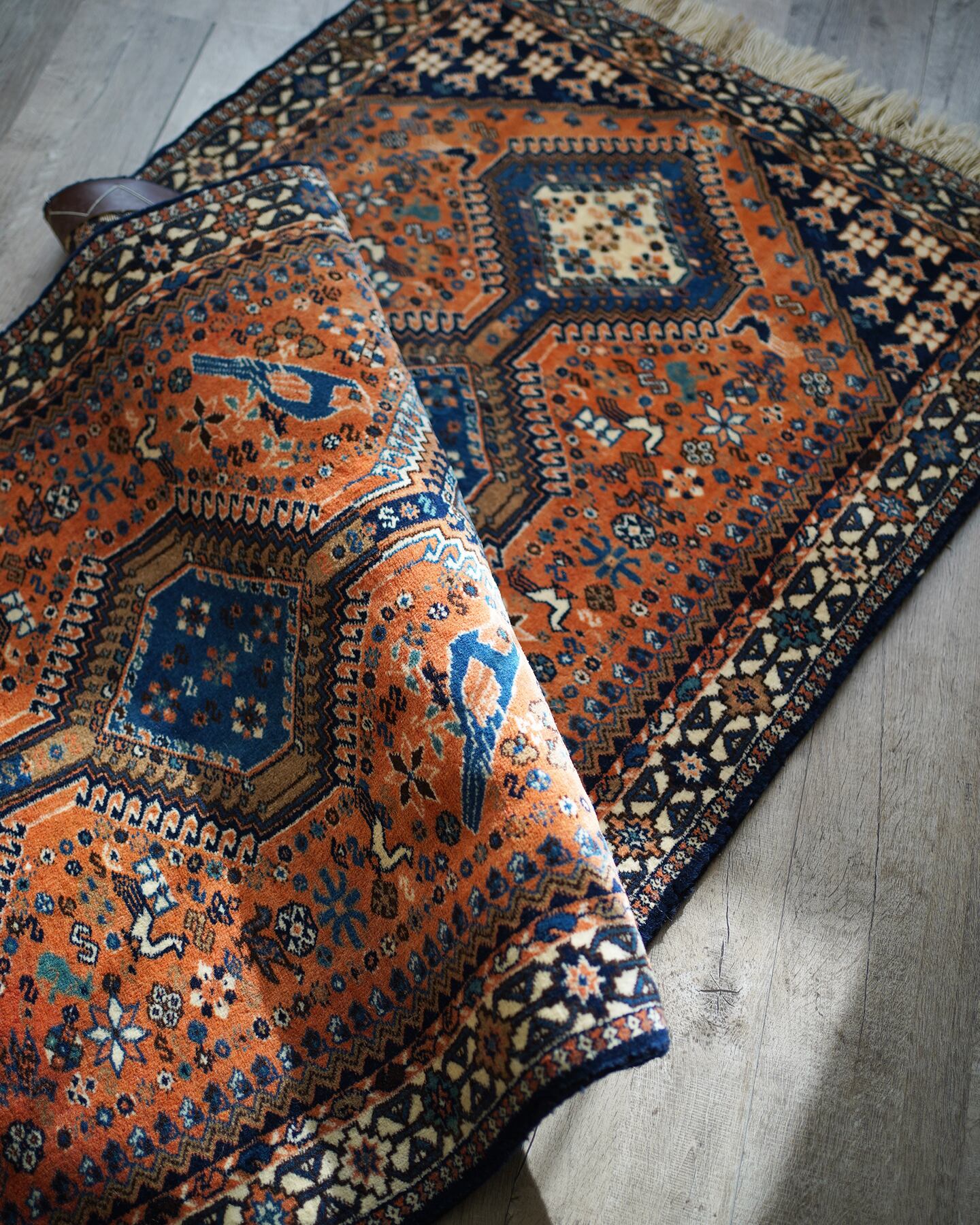 129】Vintage Persian Yalameh rug 1970's | ヴィンテージラグ専門店