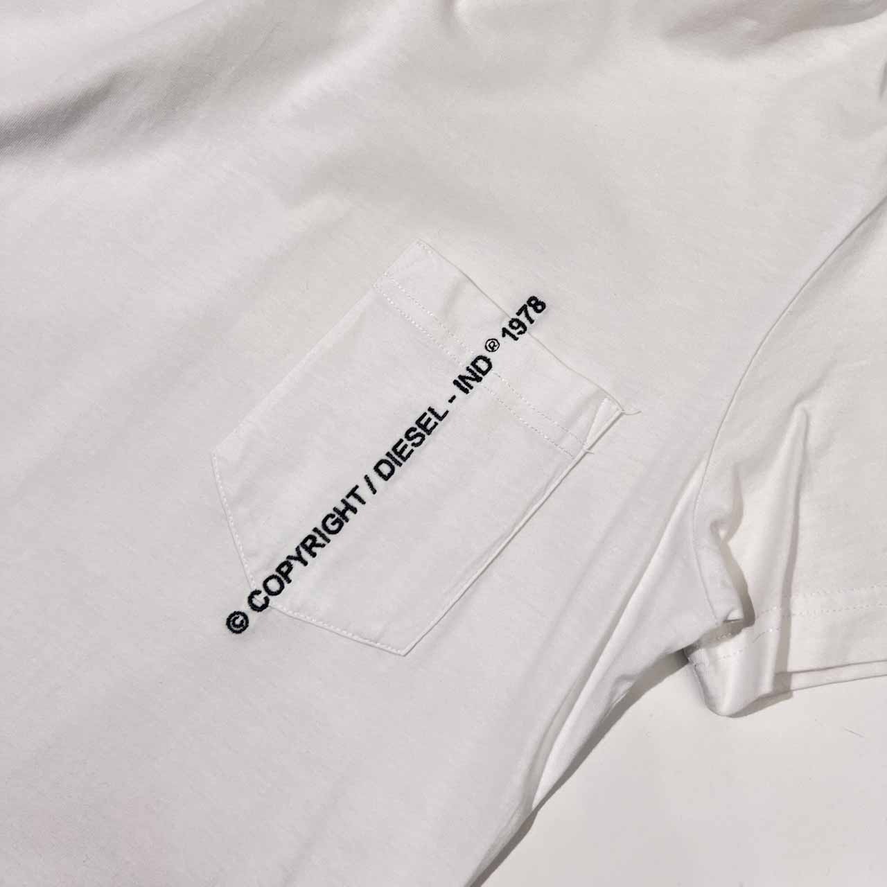DIESEL ディーゼル ポケット 半袖 Tシャツ XS/ホワイト メンズ