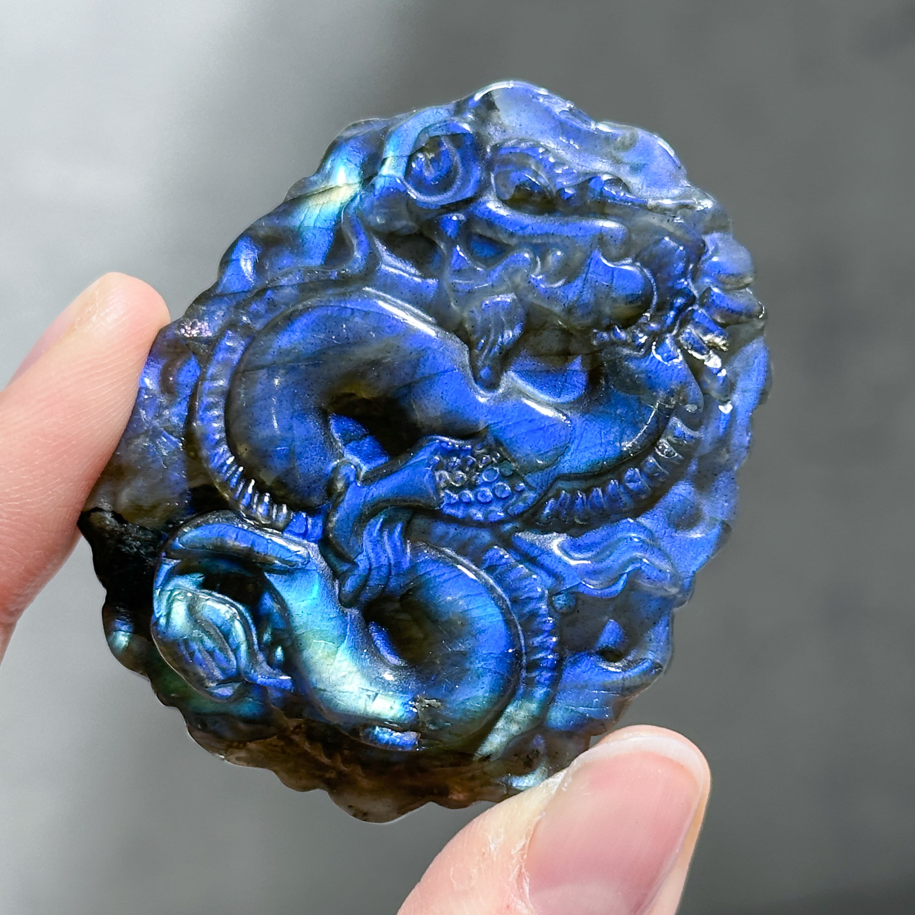 ブルーシラー◎ラブラドライト 龍33◇ Labradorite◇天然石・鉱物