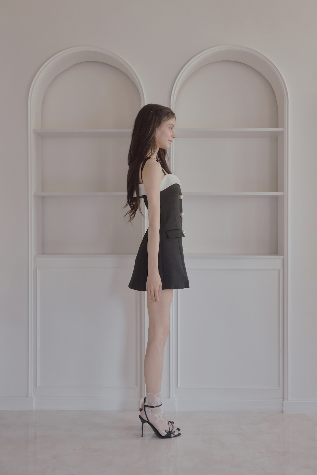 Pearl collar dress