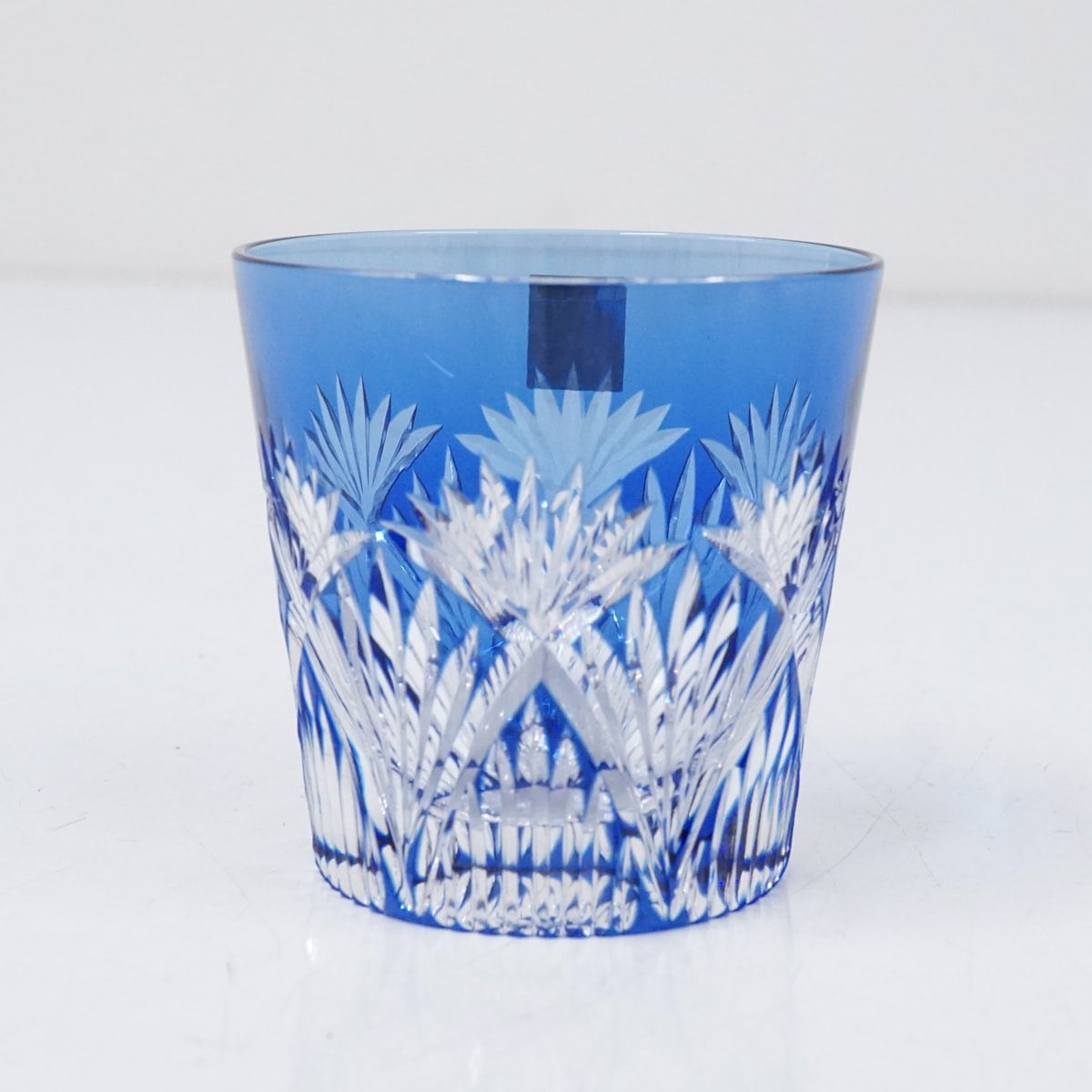 カガミクリスタル USED超美品 江戸切子 冷酒杯 ペアミニロック 120? 笹