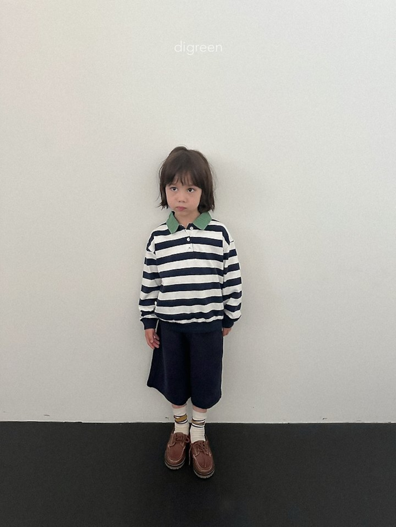 韓国子供服 / Digreen / 26Autumn / striped collar mtm / トレーナー *S~XXL*
