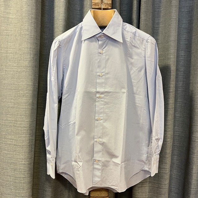 VINCENZO DI RUGGIERO COTTON STRIPE SHIRT SAX BLUE/WHITE