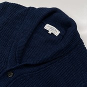 ユナイテッドアローズ グリーンレーベル GREEN LABEL RELAXING ショールカラー ニット カーディガン L /インディゴブルー系