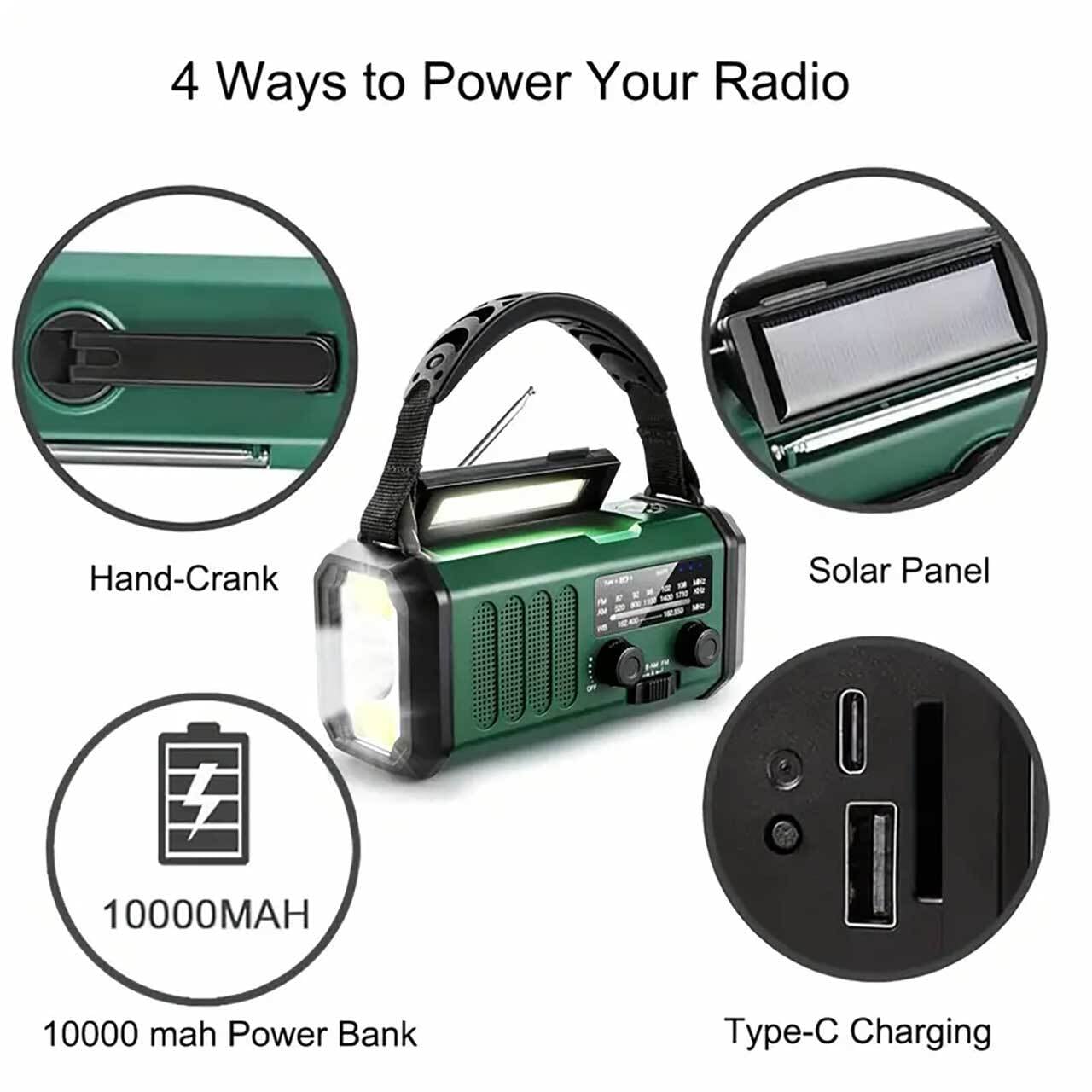 3バンド超高感度ポータブルラジオ両面懐中電灯付き、超長寿命バッテリー搭載 楽天市場】FIELDOOR 防災ラジオ 多機能 小型 高感度 手回し