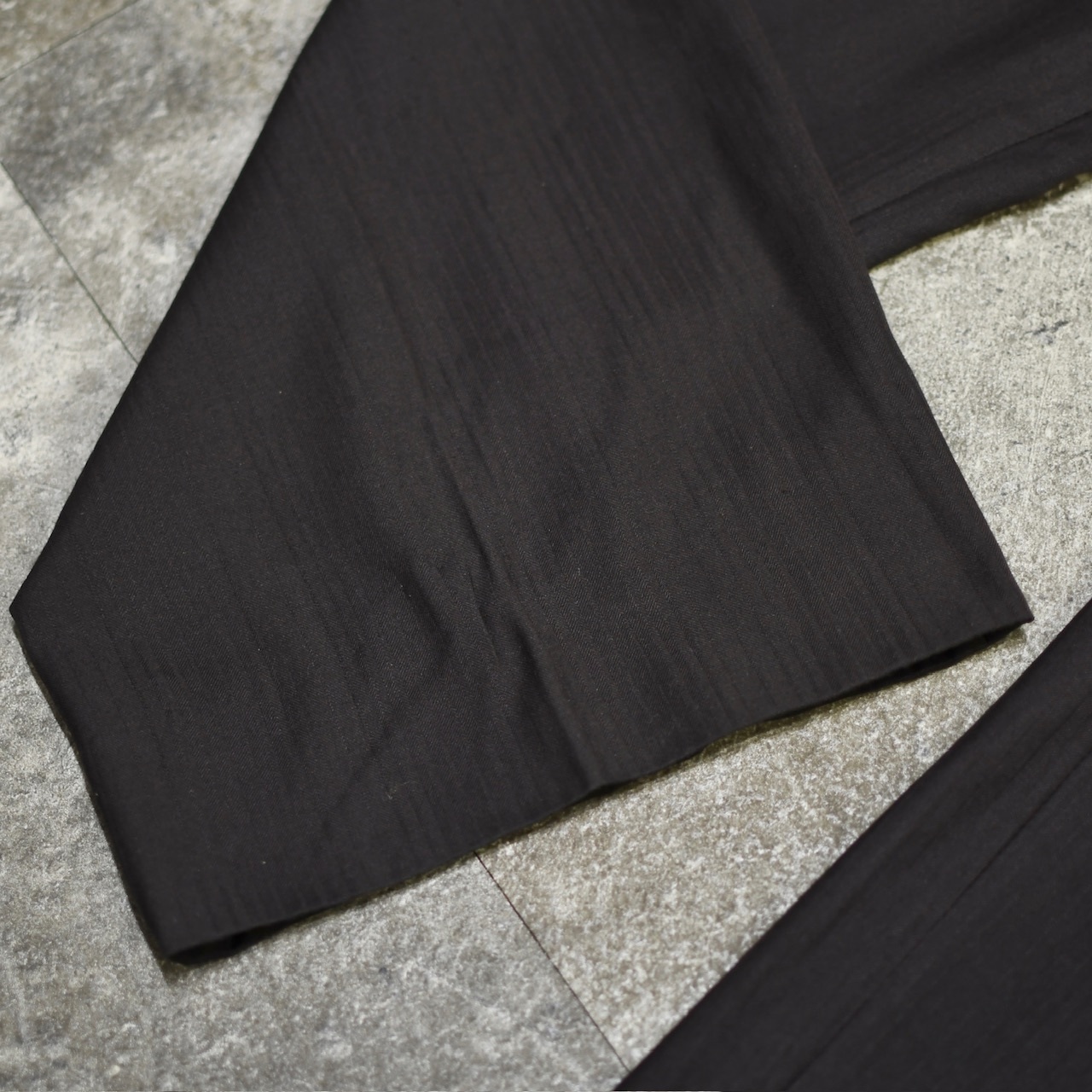 stripe wide slacks brown