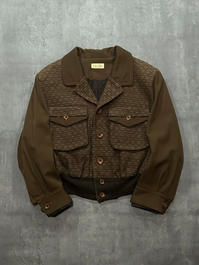 70's NICOLE - mixed fabric cropped jacket