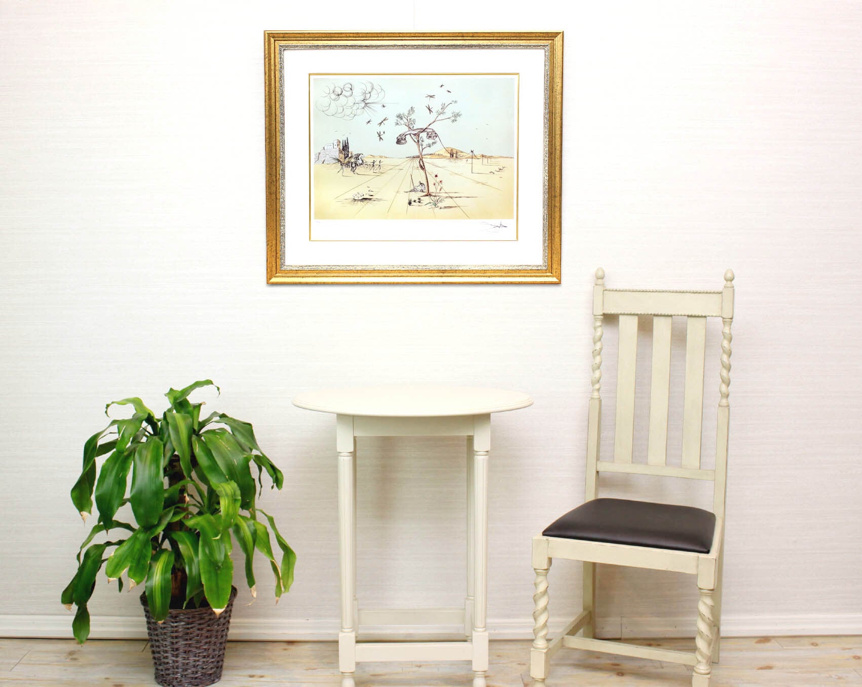 サルバドール ダリ「砂漠の電話」額縁4色選択可能 作品証明書 展示用