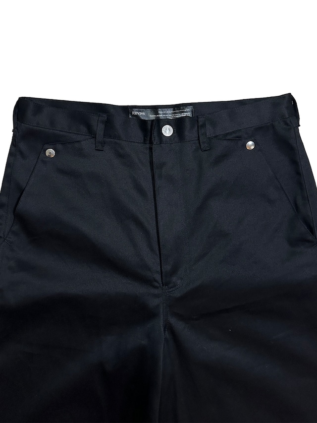 Luxe Wide Cotton Pants In Lustrous Black