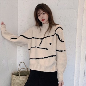 【韓国通販 dgo】retro round neck pullover sweater 3colors（A0635）