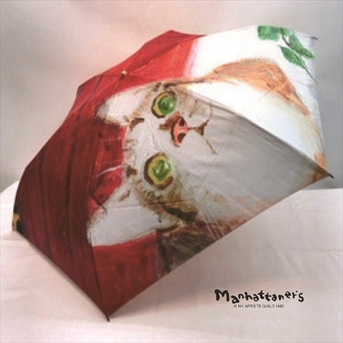 絵画柄の折畳雨傘（レディス手開き）絵の題名「ミケランジェラ闘牛場にふたたび」《送料無料/宅急便コンパクト》