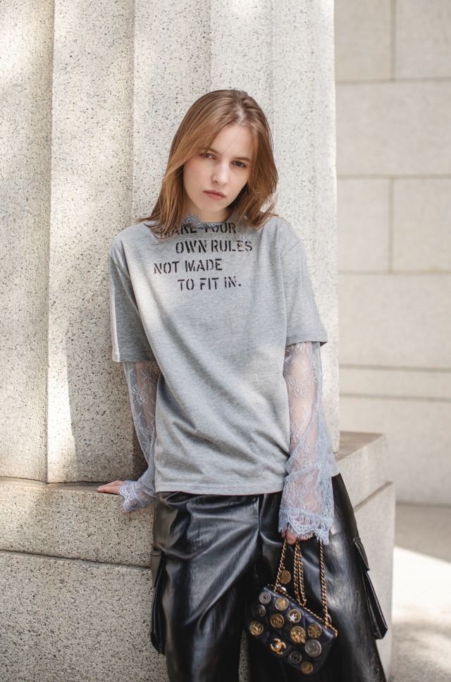 （select）ロゴTシャツ（ホワイト・グレー）