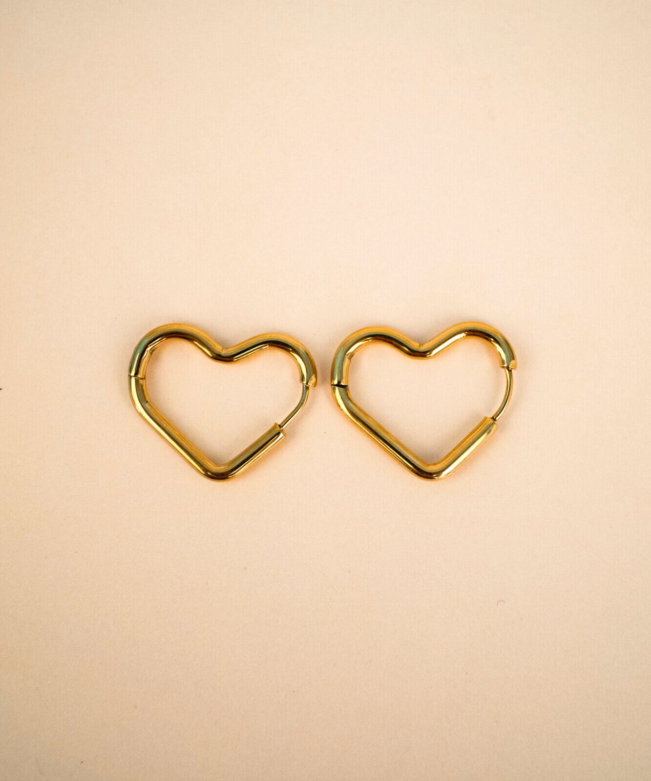 【SELECT】サージカルステンレス 316L ハート フープピアス / 金属アレルギー対応