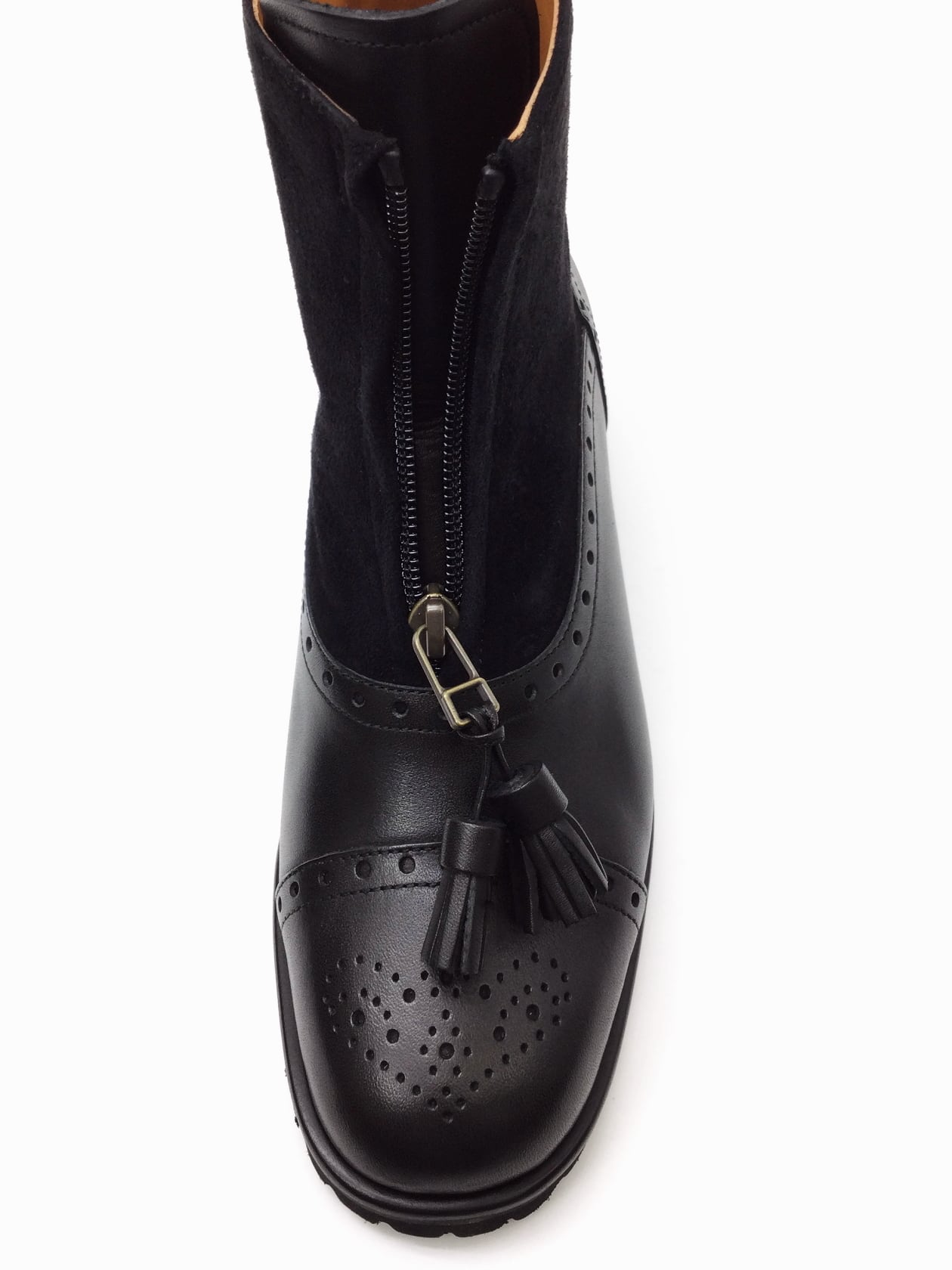 【ショセ】C-2317 ブラック BLACK レディース chausser ショートブーツ 靴 フロントジップブーツ