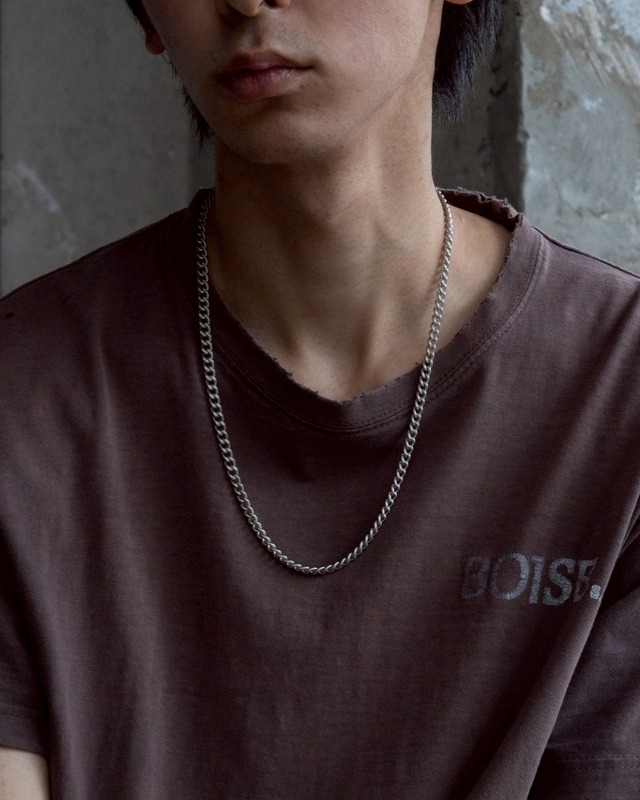 NL “Lob”, matte silver tone chain necklace