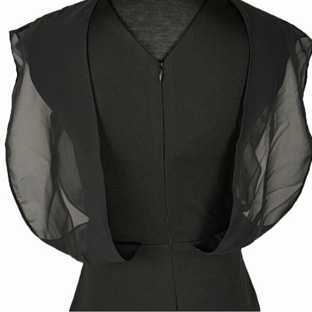 【ザラ】ZARA シック ベロア ロング ドレス ワンピース XL 黒ブラック