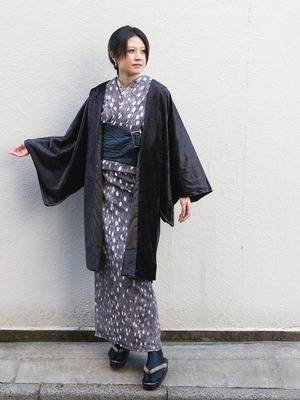 【即納品】ベロア羽織　月面 レディースM　[B635]