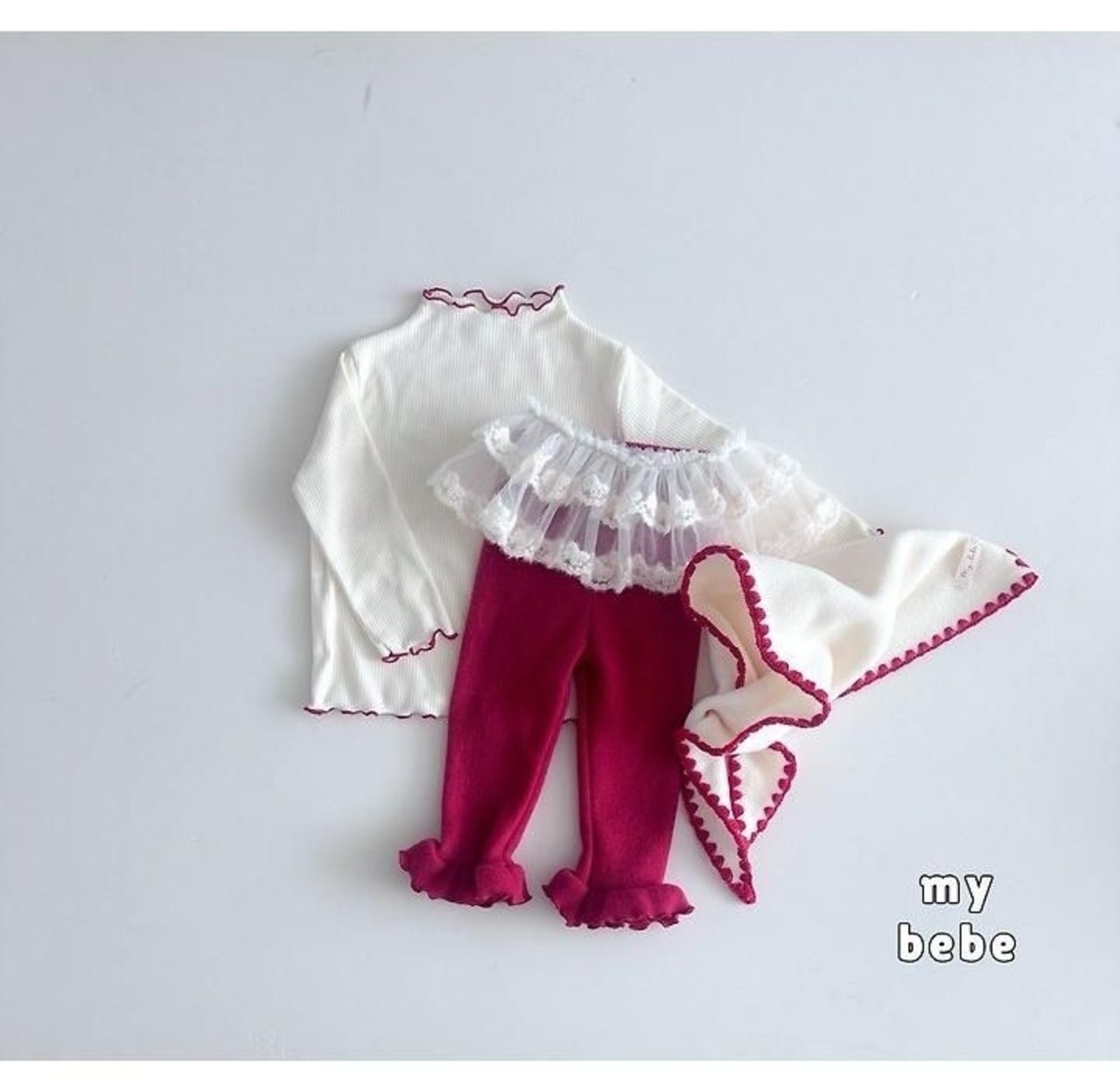 韓国子供服 / 26winter / my bebe / フリルレギンス / キッズ / 冬服 *XS~XL*