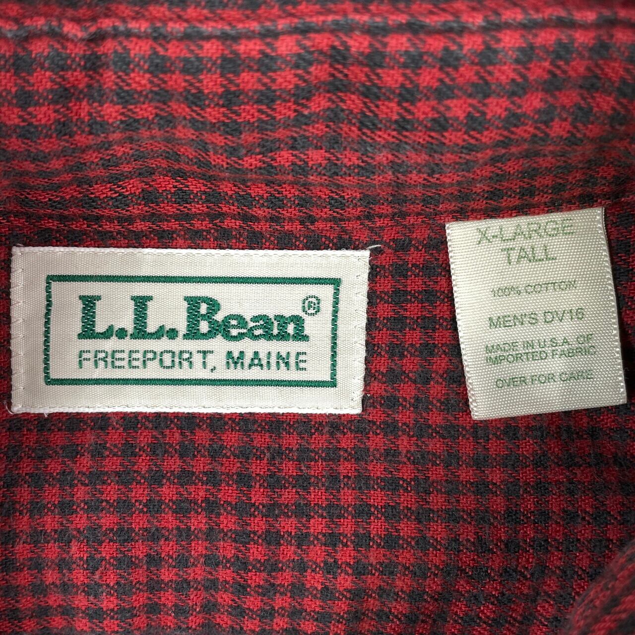 90年代 USA製 L.L.Bean エルエルビーン チェック 長袖 フランネル