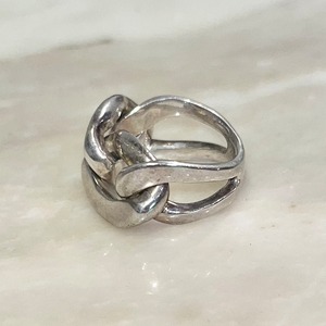 vintage chunky silver chain ring