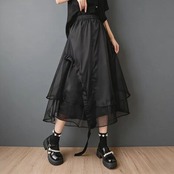 シアー重ね アシメ スカート  00382