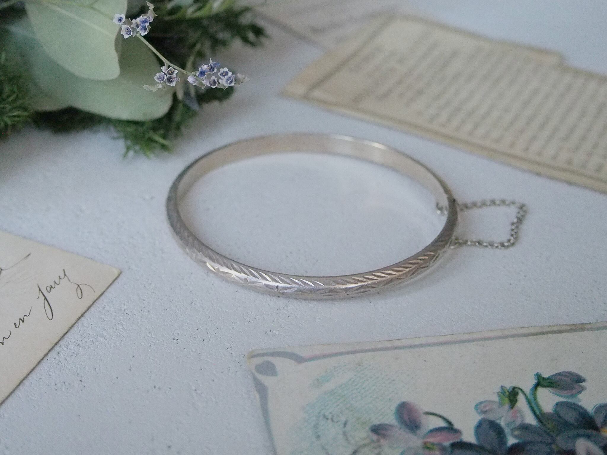 ヴィンテージシルバーバングル | アンティークアクセサリー ｜antique