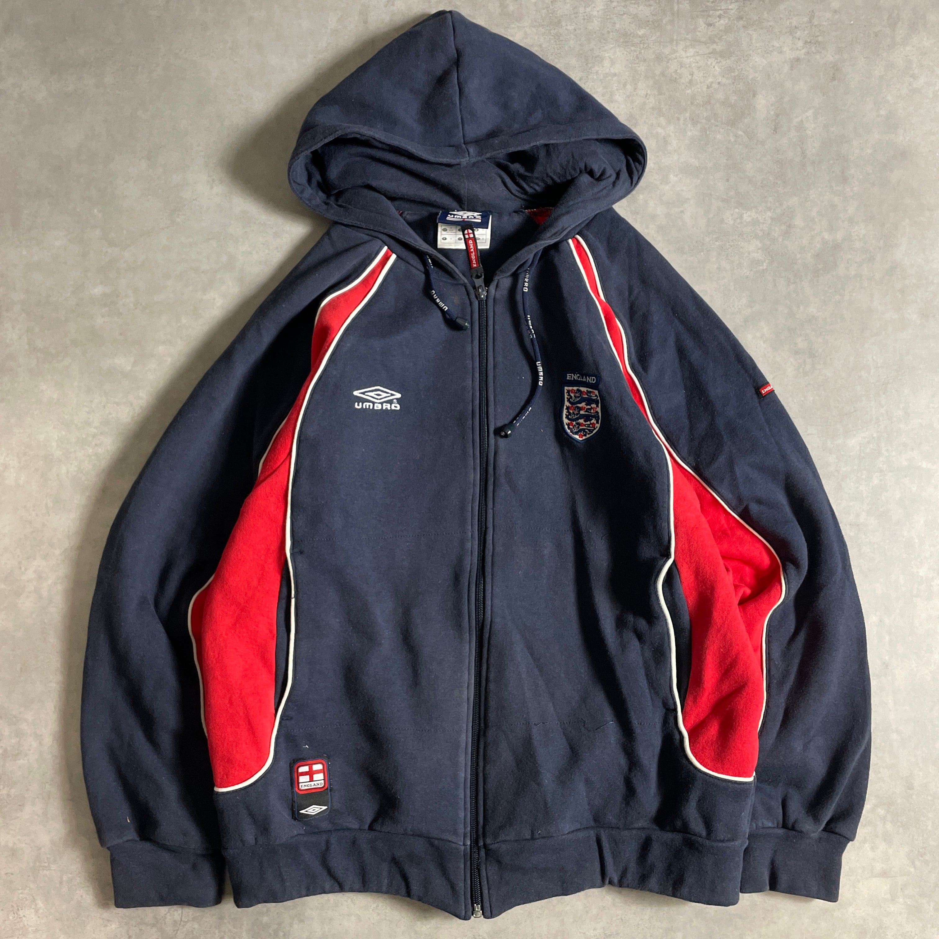 00s UMBRO ENGLAND ジップパーカー y2k サッカー アンブロ イングランド