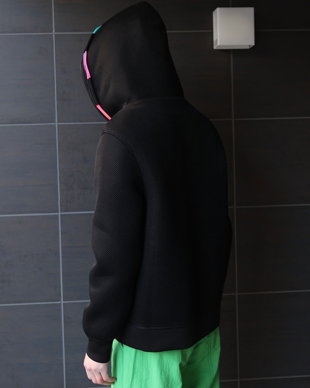 Mesh zip-up hoodie