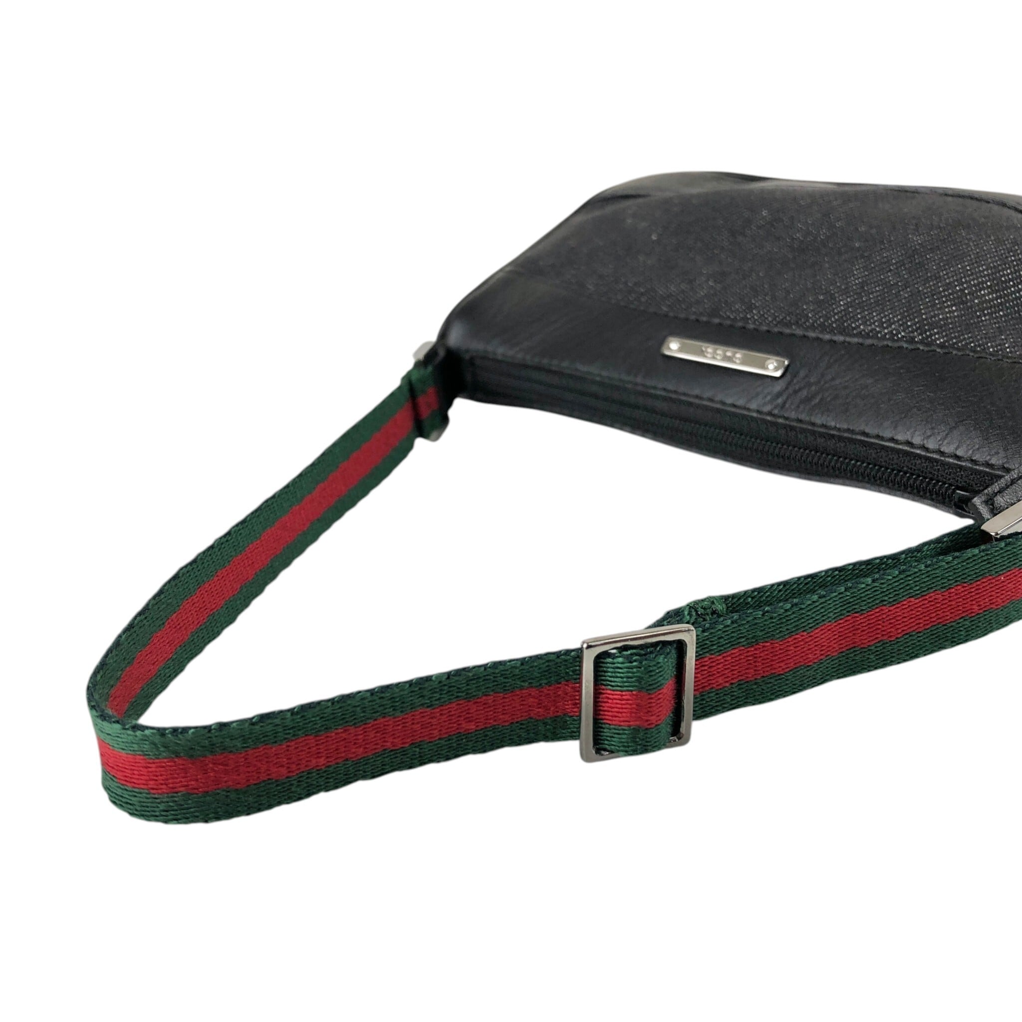 GUCCI グッチ シェリーライン ハンドバッグ ブラック キャンバス ミニ