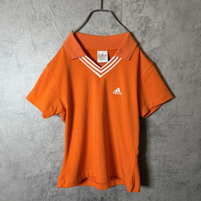 #7333 90s "adidas" y2k orange poloshirt