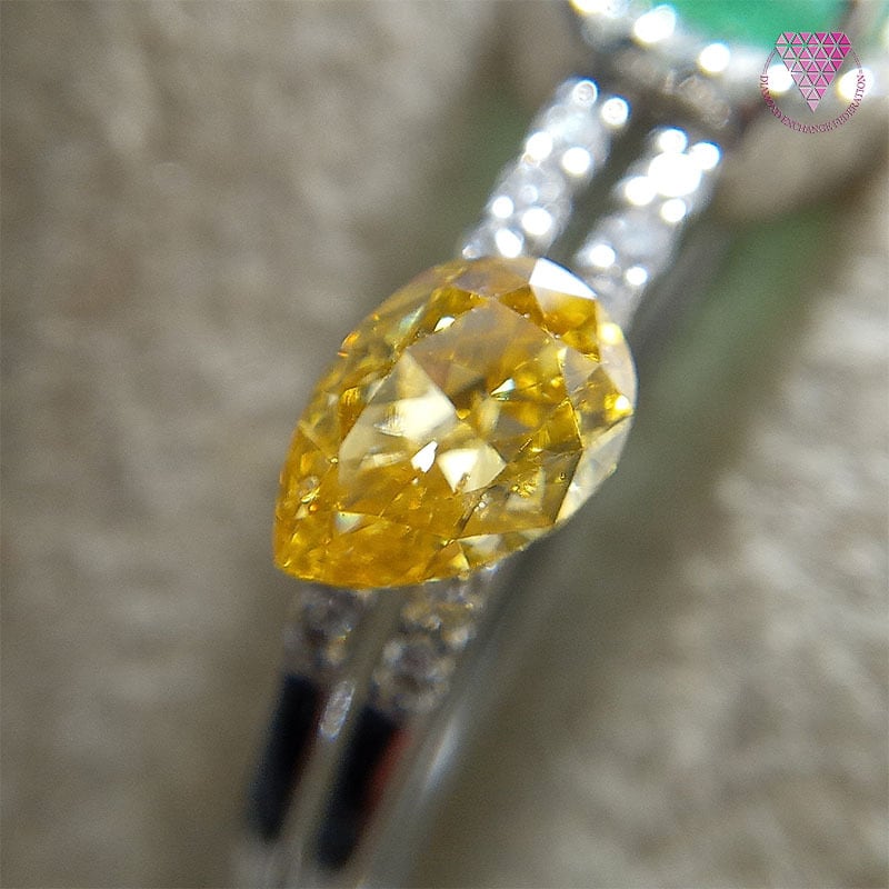 イェローダイヤモンドルース/F.INTENSE YELLOW/0.097 ct.