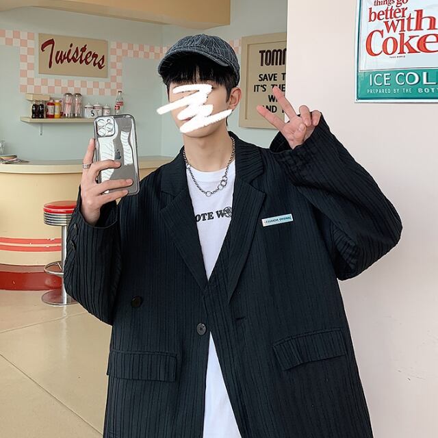 予約販売】テーラードジャケット 無地 変形デザイン ワンポイント