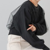 シアーレイヤード ドロップショルダー スウェット 　全4色　 00059