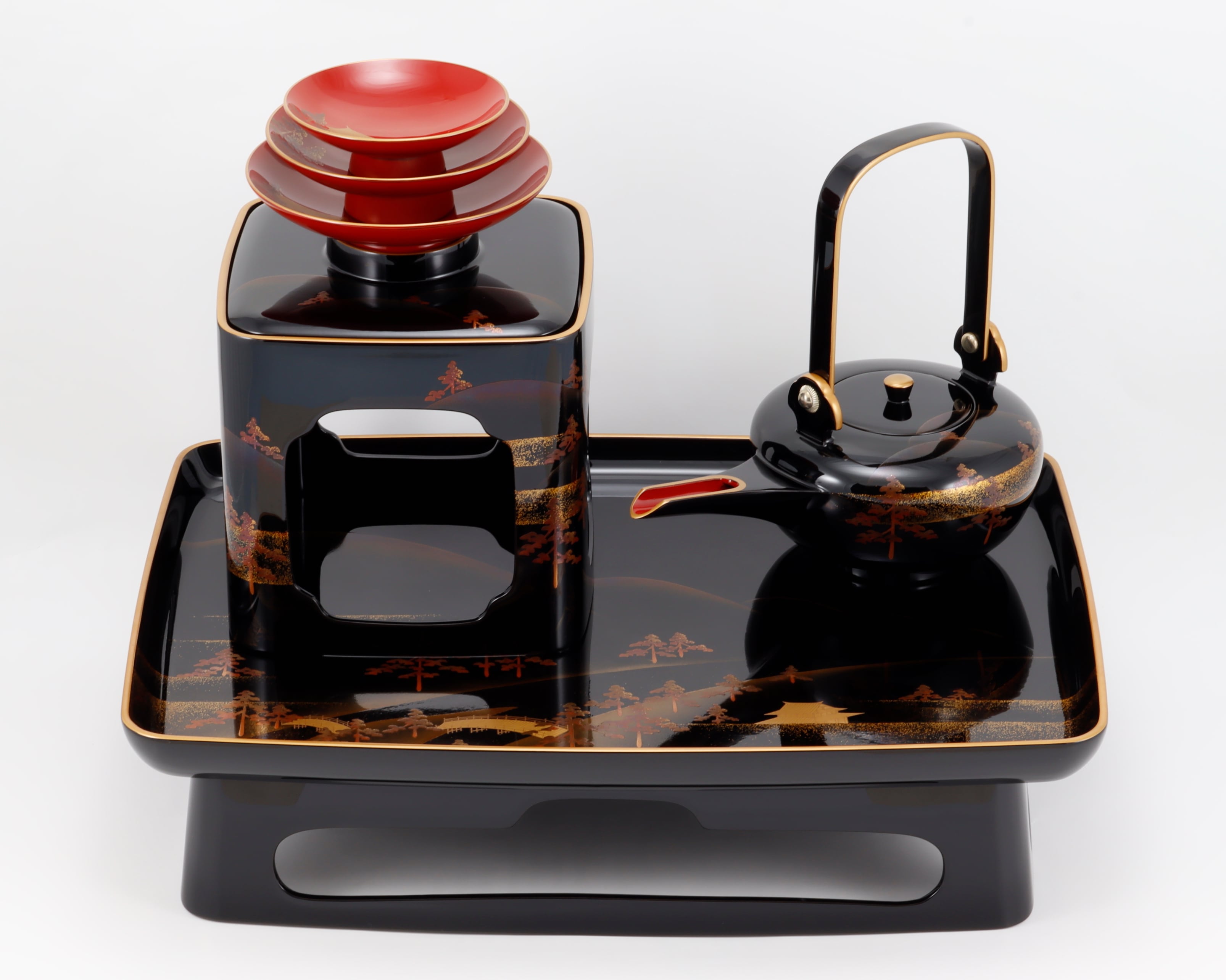 120 輪島塗／胴張形／黒塗／山水蒔絵 | 輪島塗 加藤漆器店 公式