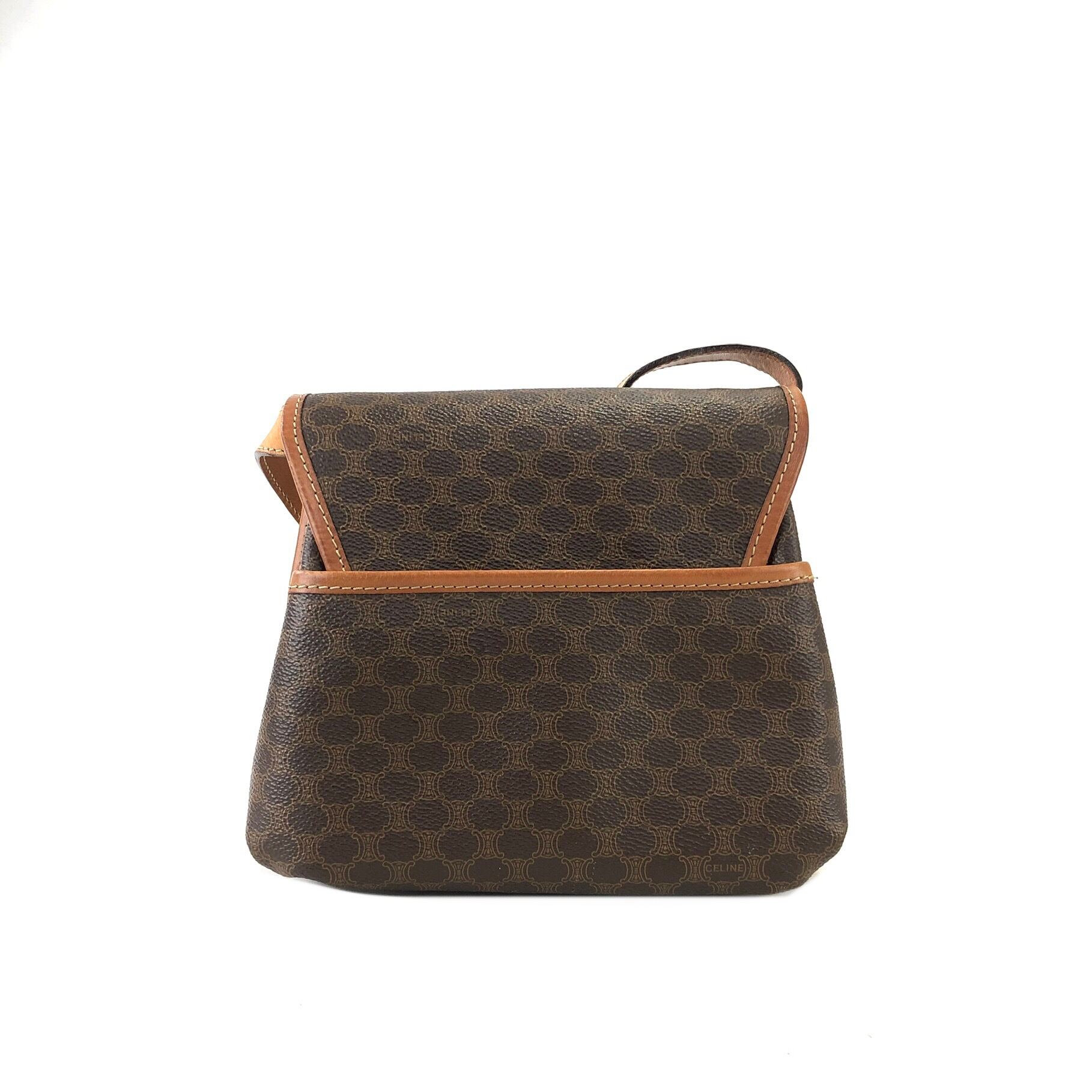 CELINE セリーヌ マカダム ブラゾン型押し タッセル ロック ポシェット